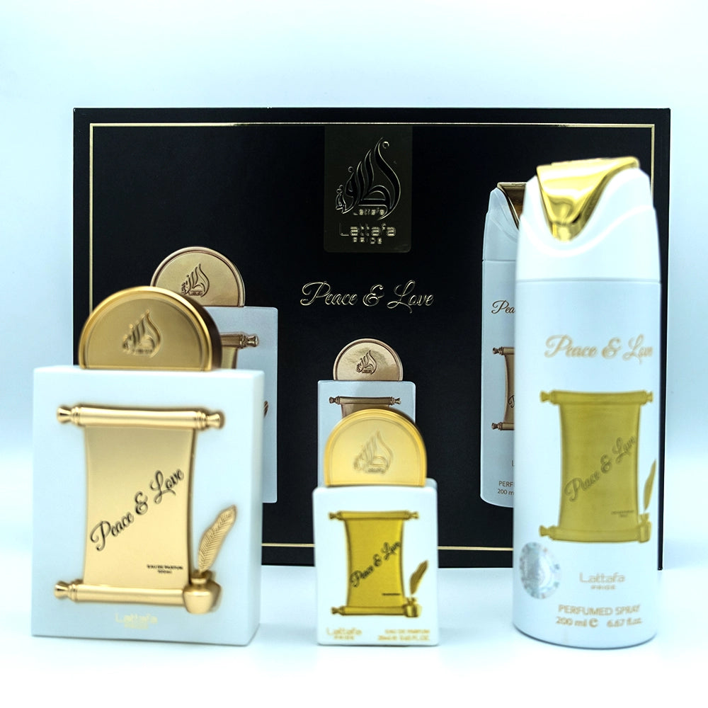 Lattafa Peace & Love Unisex Gift Set